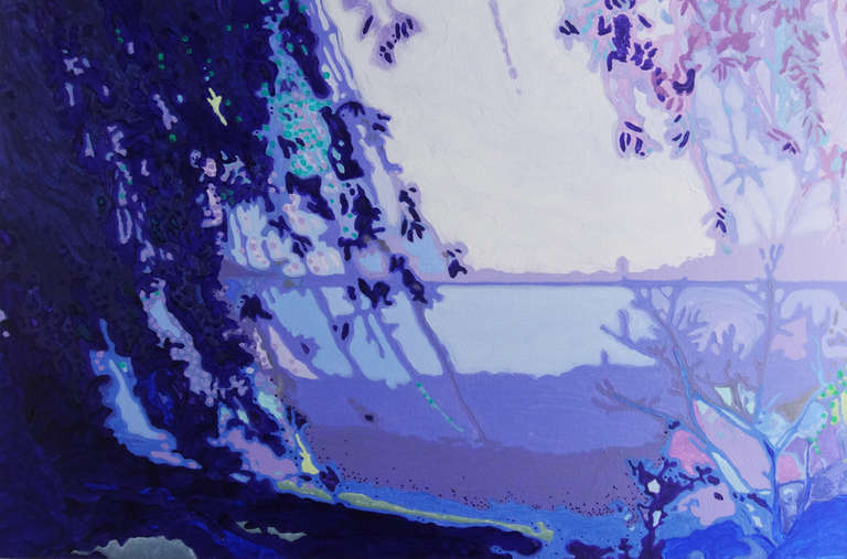 Aleksandra Rdest Landscape Painting – Willow by the Shore