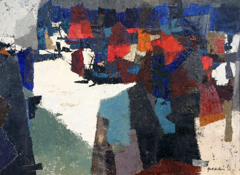 Ronald York Wilson Junks at Anchor (Castle Peak), Painting at 1stdibs