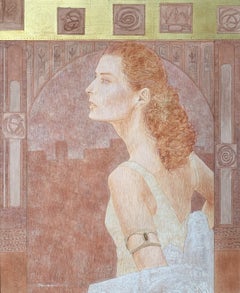 Ritratto di una donna di Genova – Dipinto ad acrilico, artista polacco