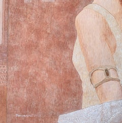 Ritratto di una donna di Genova – Dipinto ad acrilico, artista polacco