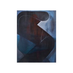 The Cocoon - Large Abstract Figurative Acrylic on Canvas Painting, Grey & Black