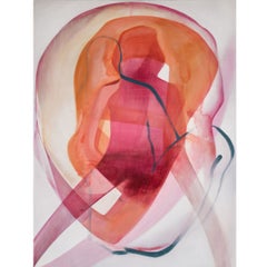 Waive - Large Abstract Figurative Acrylic on Canvas Painting Pink & Black