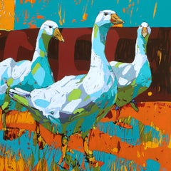 Oche 04. Pittura figurativa contemporanea a olio, Pop art, Animali, Artista polacco
