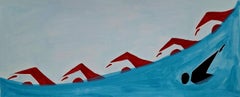 The race. Figurative Painting on Paper, Young art, Vibrant, European art