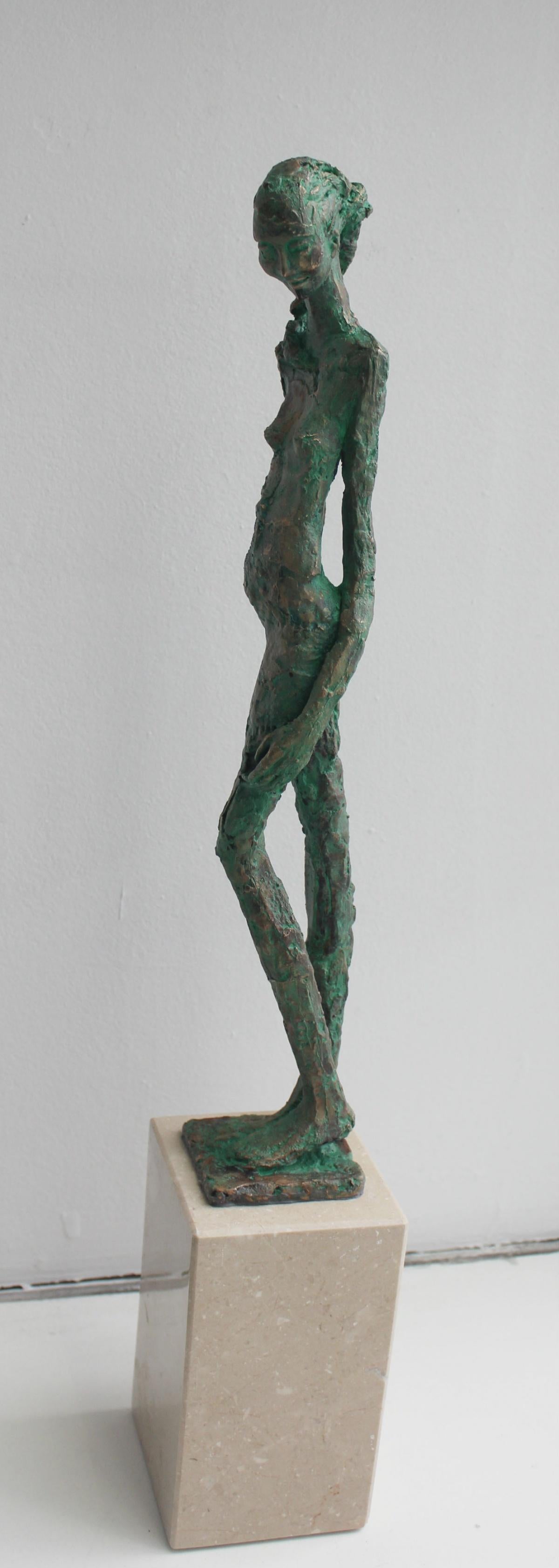 Woman - XXI century, Figurative sculpture, Bronze and marble, Nude - Other Art Style Sculpture by Jadwiga Lewandowska