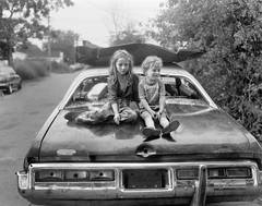 Vintage Children on Wrecked Car
