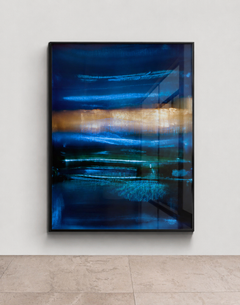 Fotografía abstracta «Blue Velvet» - Impresión en plexiglás enmarcada