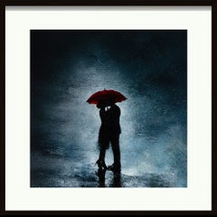 Roter Regenschirm