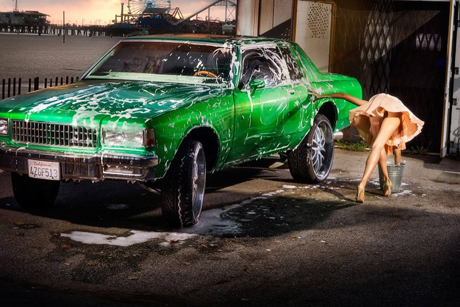 Green Dream by David Drebin - Cinematic Automotive Figurative Photograph