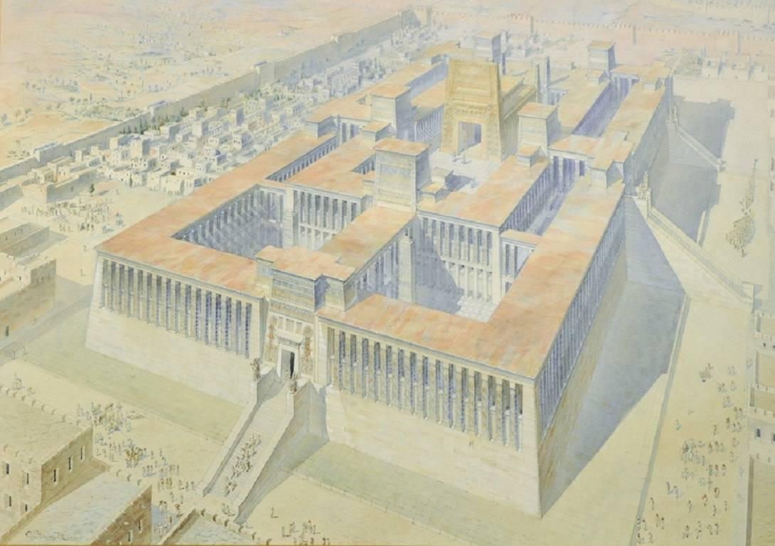Peach, Charles Stanley Figurative Art - Solomon’s Temple in Jerusalem