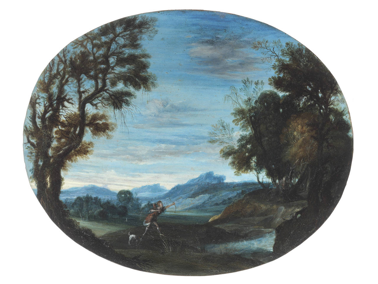 Two Scenes of Diana and Actaeon (a pair) - Painting by Giovan Battista Viola