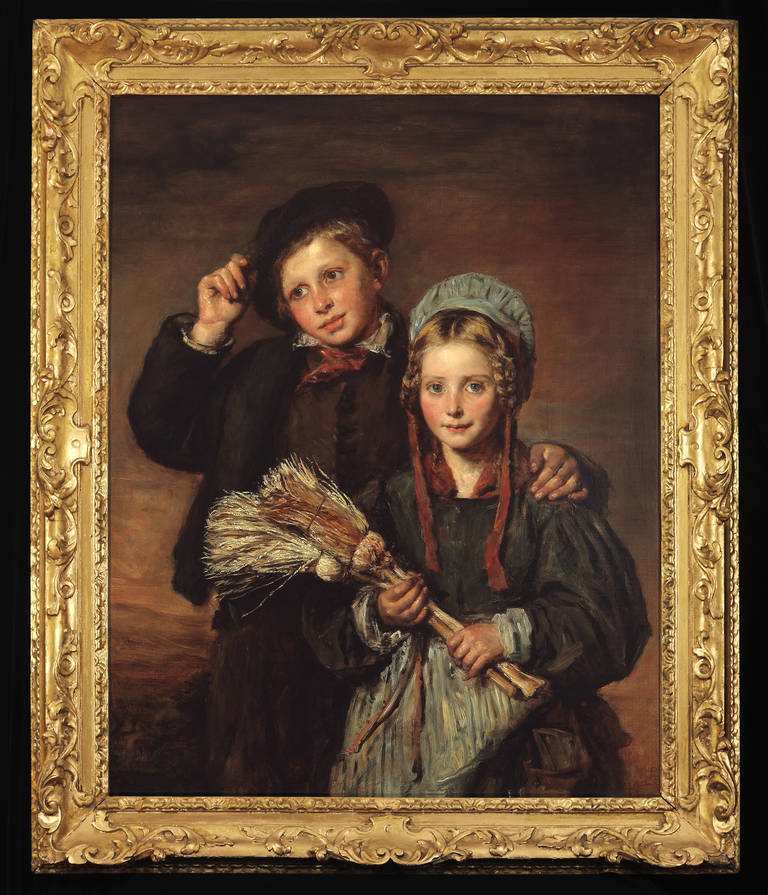 A Portrait of a Brother and Sister - Painting by Andrew Geddes