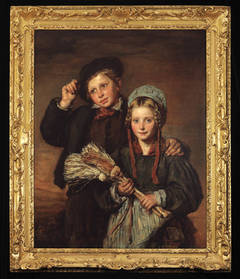 Antique A Portrait of a Brother and Sister