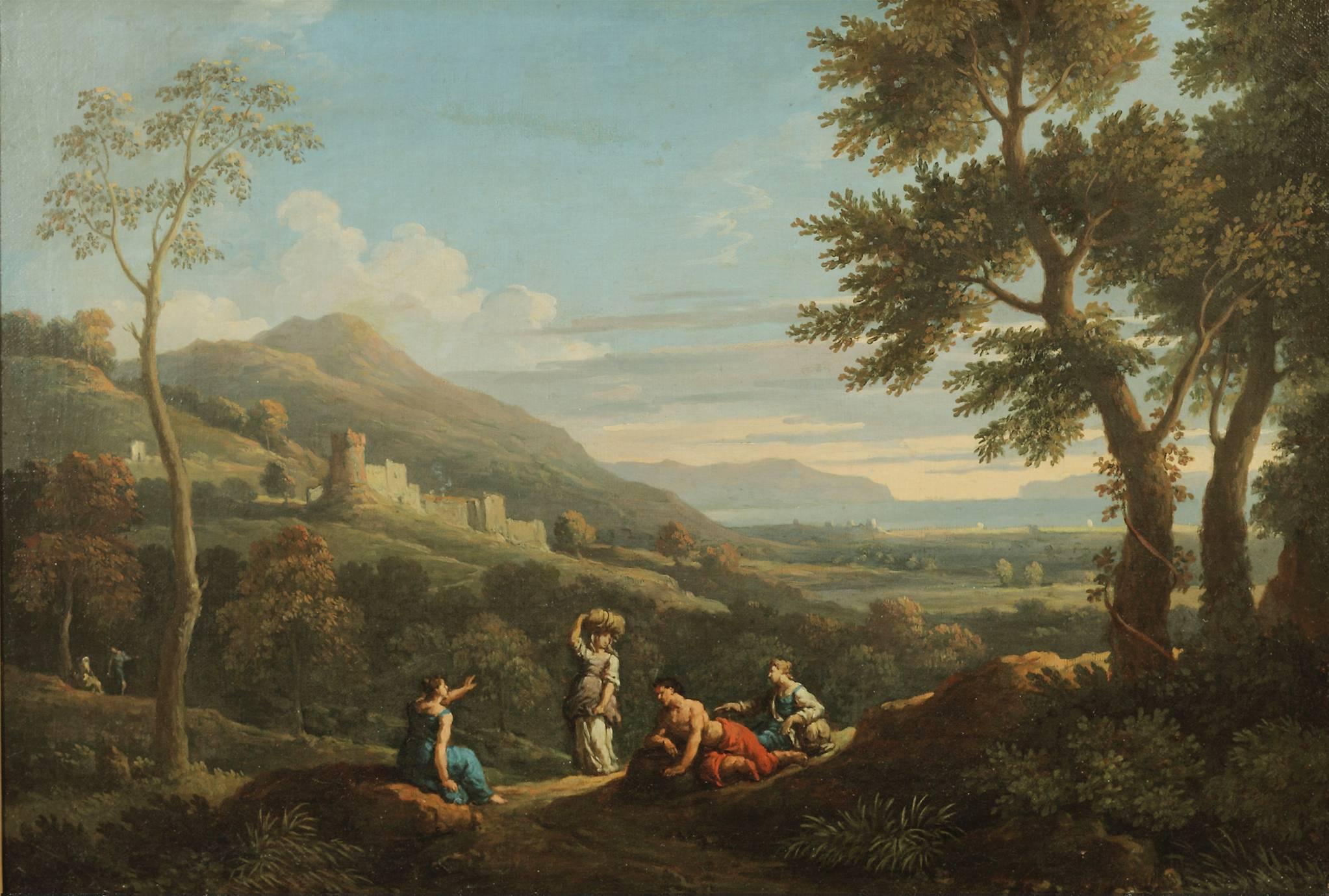 Landscape with Arcadian Figures - Painting by Jan Frans van Bloemen (Orizzonte)