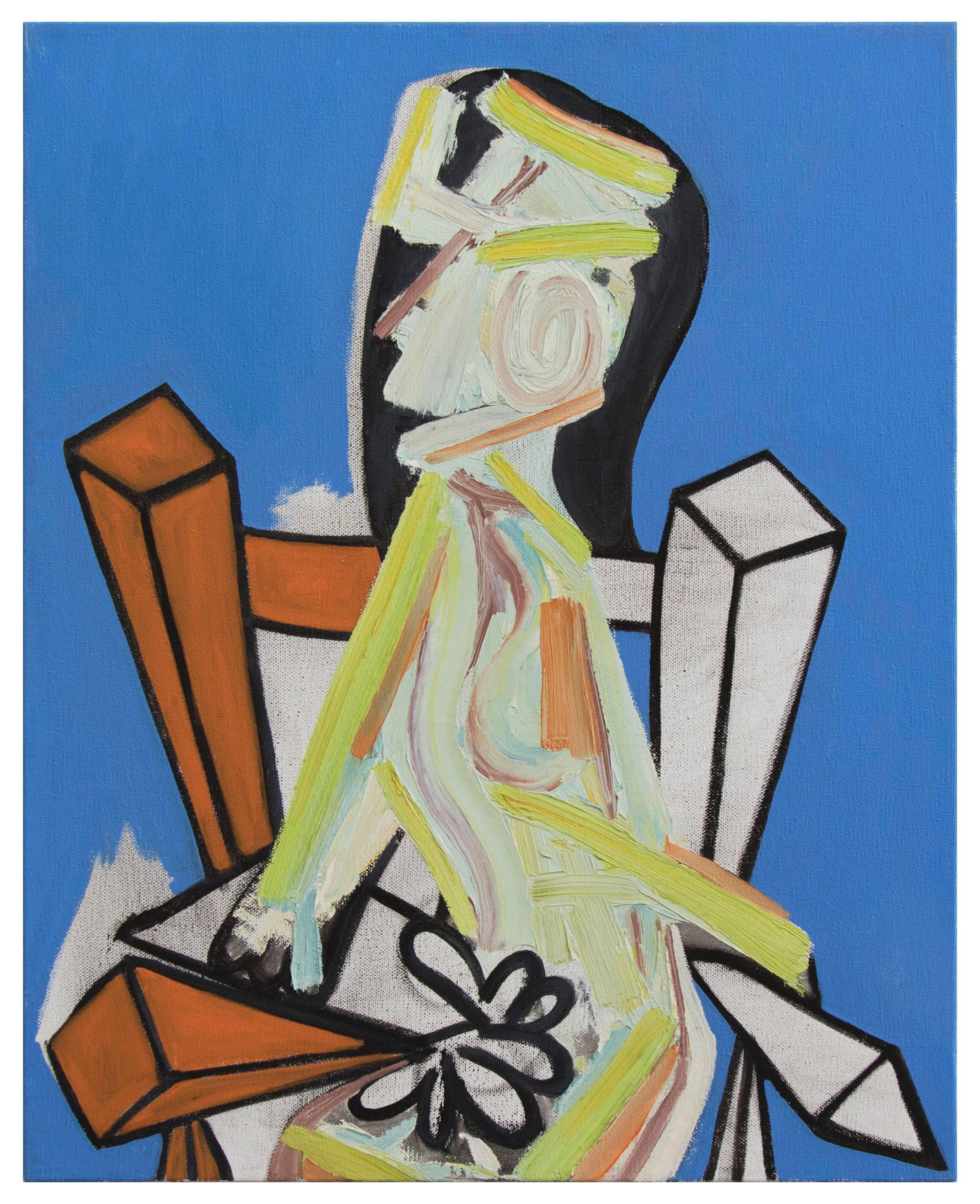 John Millei Abstract Painting - Woman in a Chair