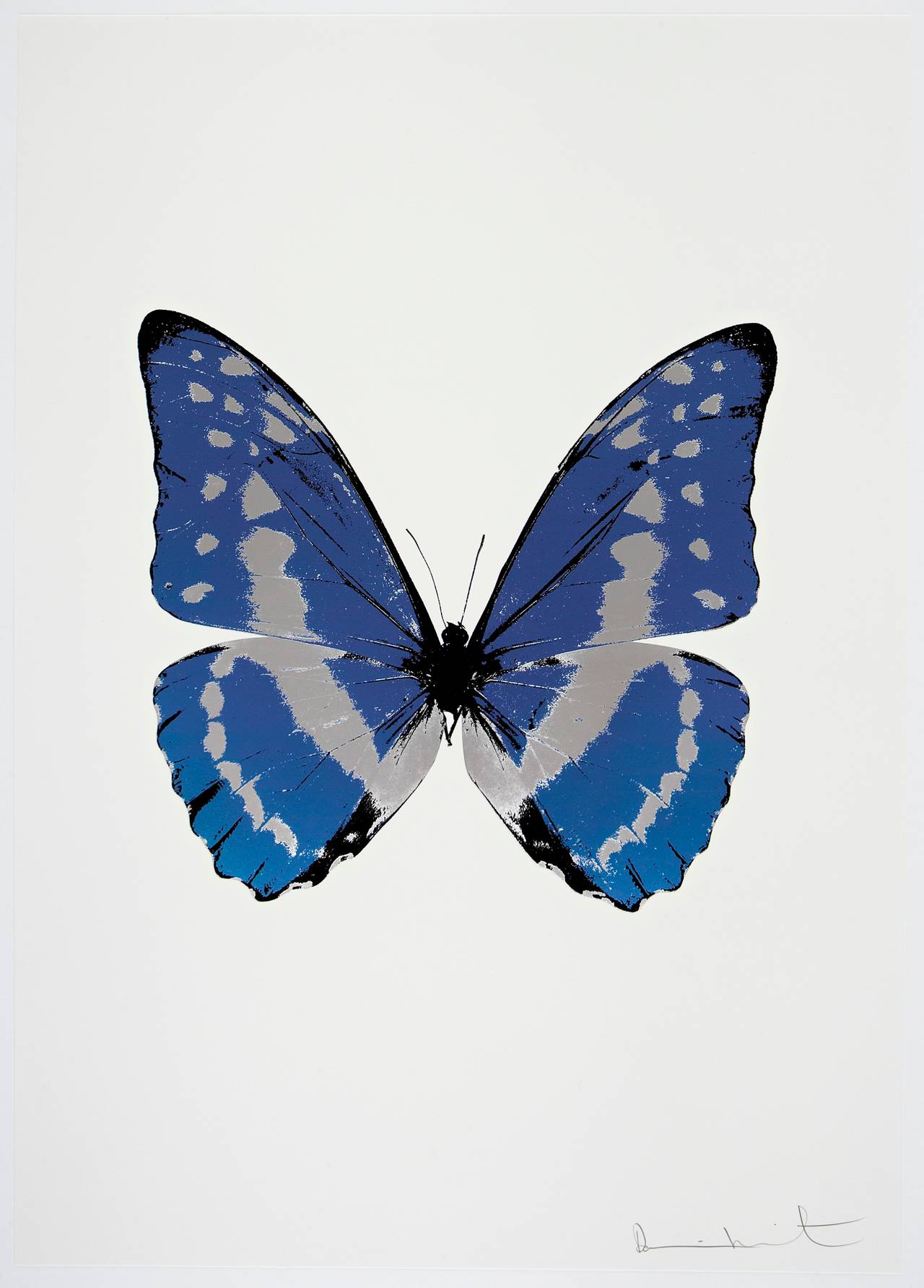 Damien Hirst Animal Print - The Souls III      Frost Blue and Silver Gloss and Raven Black
