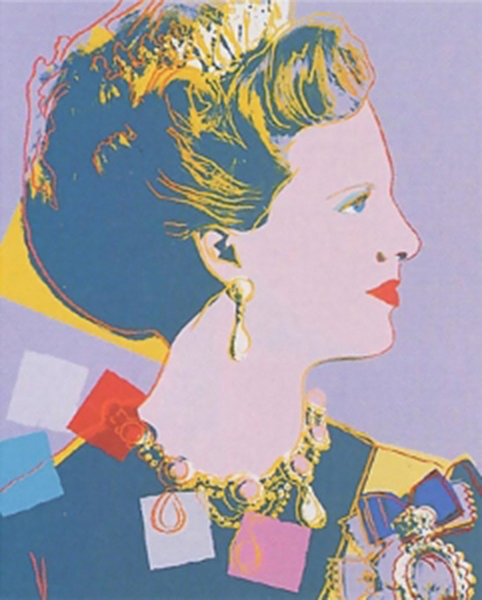 Andy Warhol Figurative Print - Queen Margrethe II of Denmark,