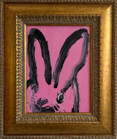Hunt Slonem "Sure" Coniglietto nero e rosa