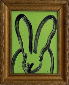 Hunt Slonem "Green Peace" Coniglietto nero e verde