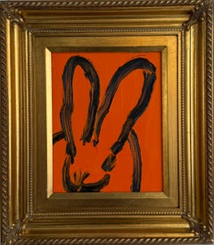 Hunt Slonem "Tommy" Black and Orange Bunny