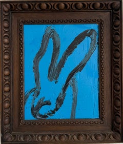 Hunt Slonem "Wave" Black and Blue Bunny