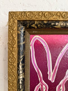 Hunt Slonem "Rosie" White and Pink Ombre Bunny