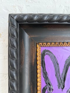 Hunt Slonem Oil Painting "Purple Bunny" Black and Purple Bunny