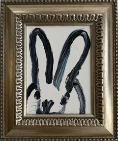 Hunt Slonem Oil Painting "Joy 3" Black and White Bunny