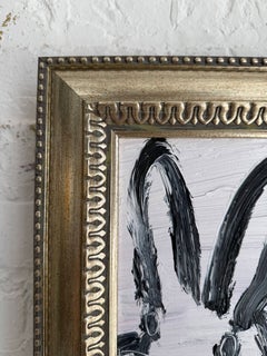 Dipinto a olio di Hunt Slonem "Joy 4" - Coniglietto in bianco e nero