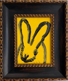 Hunt Slonem Oil Painting "Fall" Black and Yellow Bunny