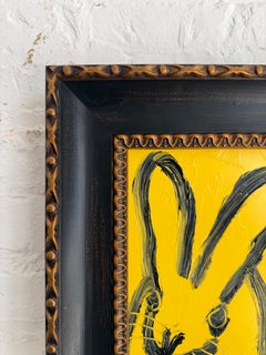 Hunt Slonem Oil Painting "Fall" Black and Yellow Bunny