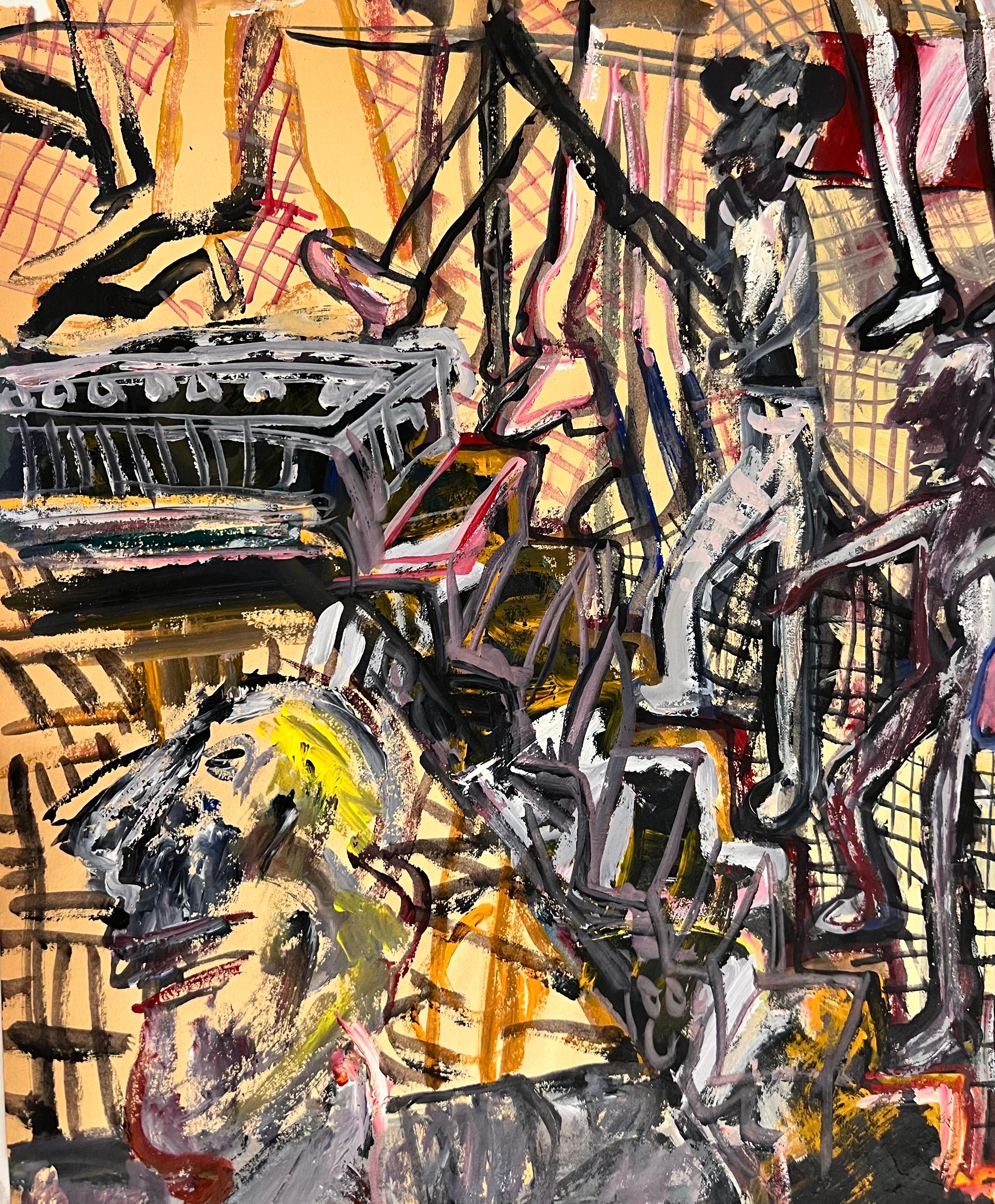 Ohne Titel, aus der Subway-Serie. (Abstrakter Expressionismus), Painting, von Harry Bertschmann