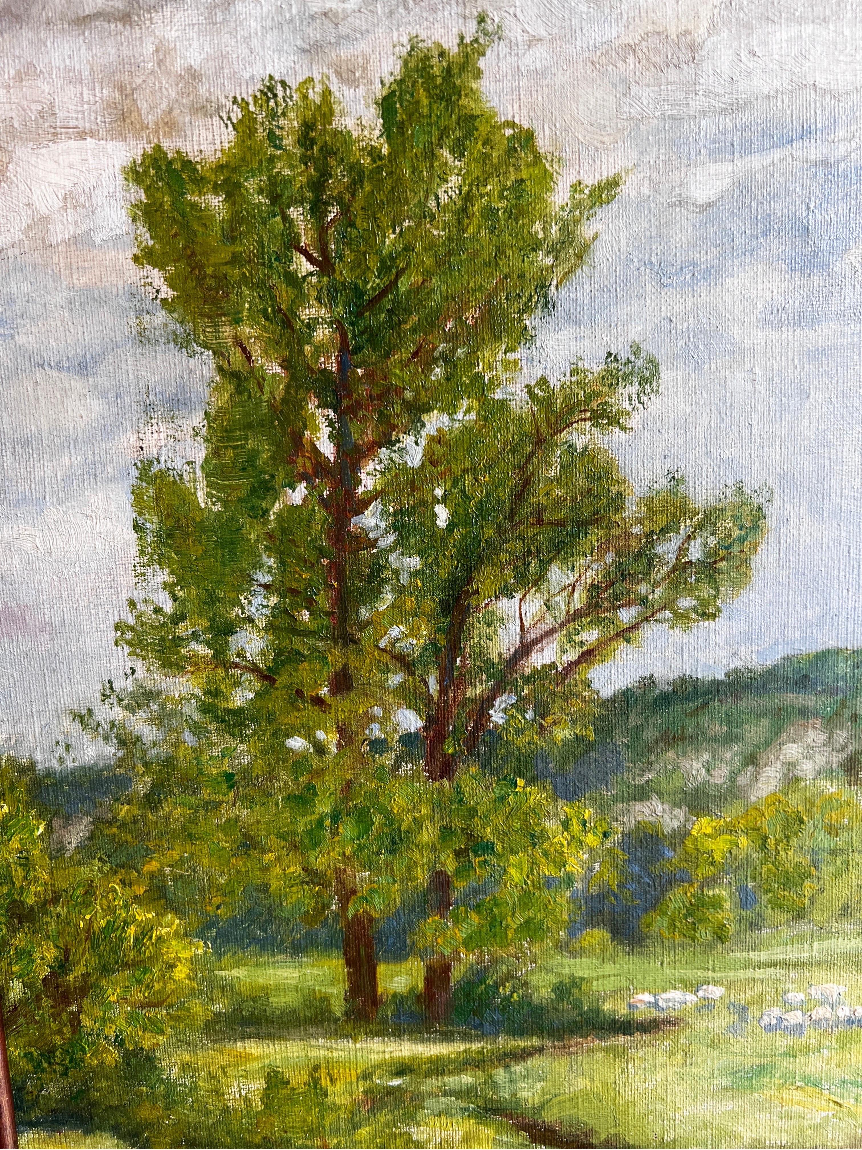 Paisaje en Alemania - Landscape Painting Gris de Wartan Mahokian