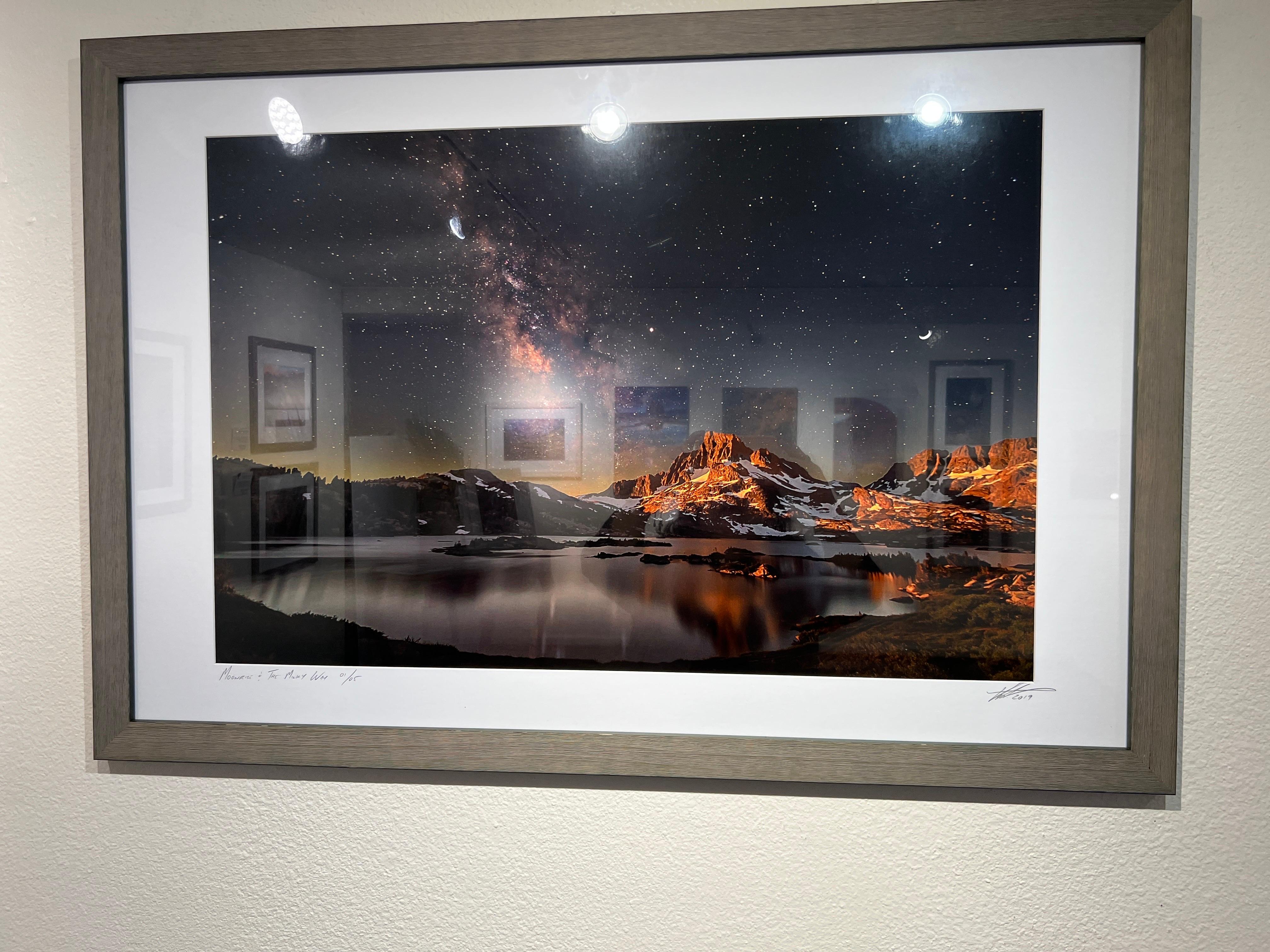 Moon rise and the Milky Way For Sale 1