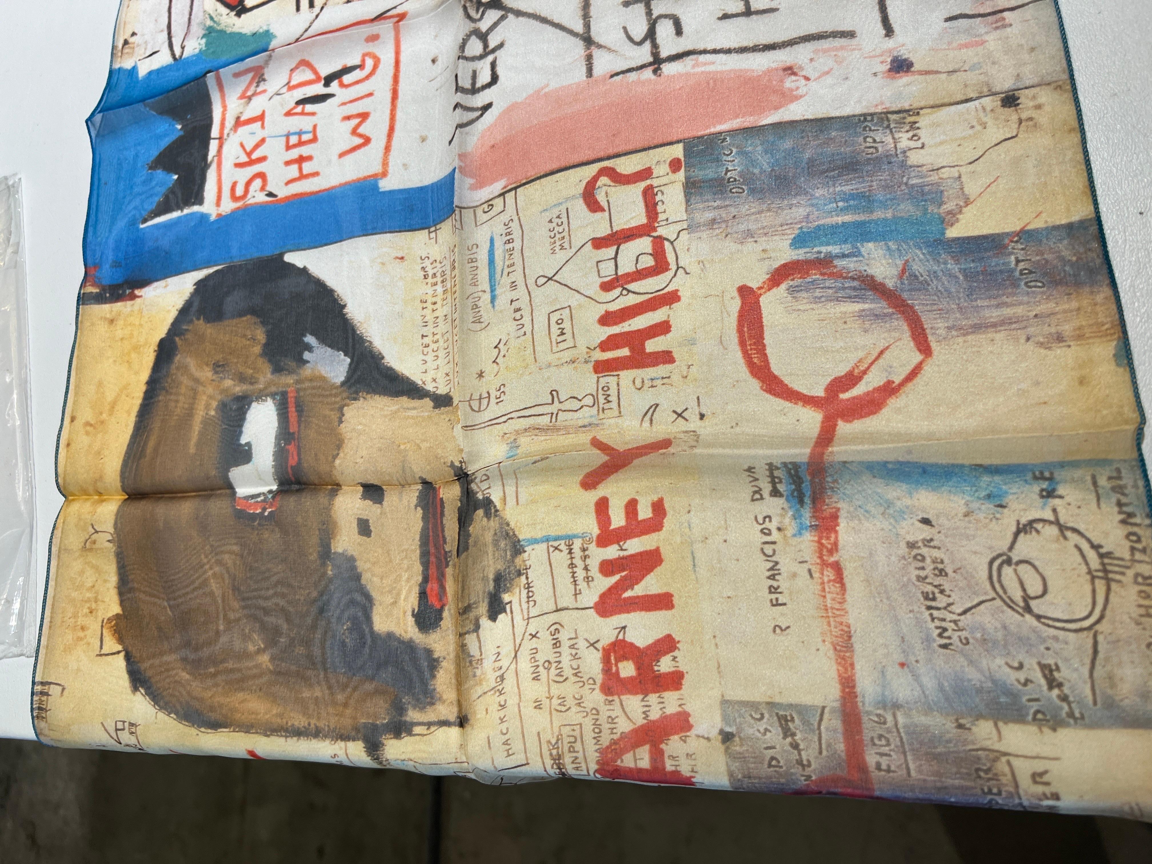 Life like son of Barney Hills, Jean Michel Basquiat, Basquiat silk scarf.  For Sale 1