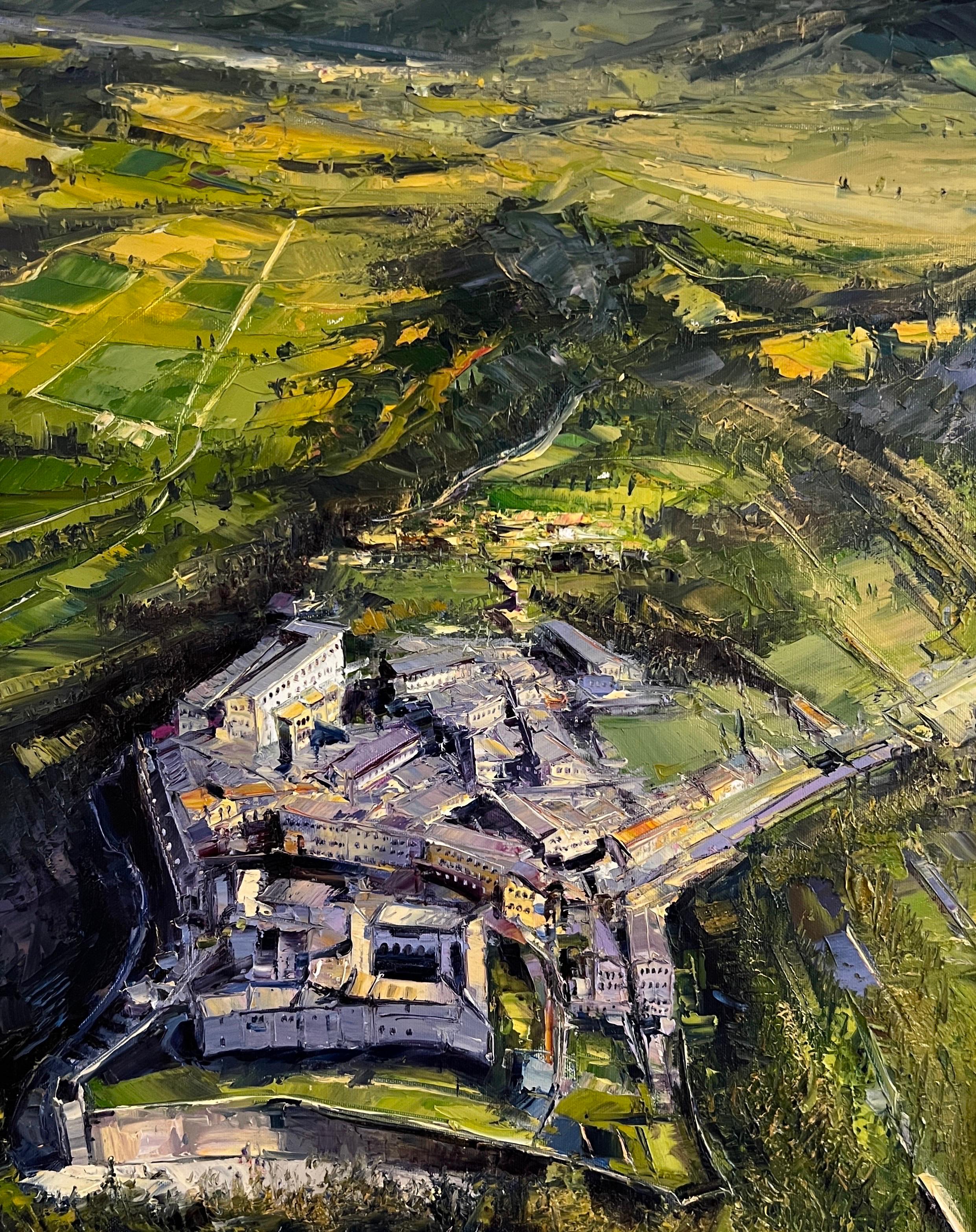 Montone, en Italie, peinture impressionniste Montone, Village de Montone. en vente 2