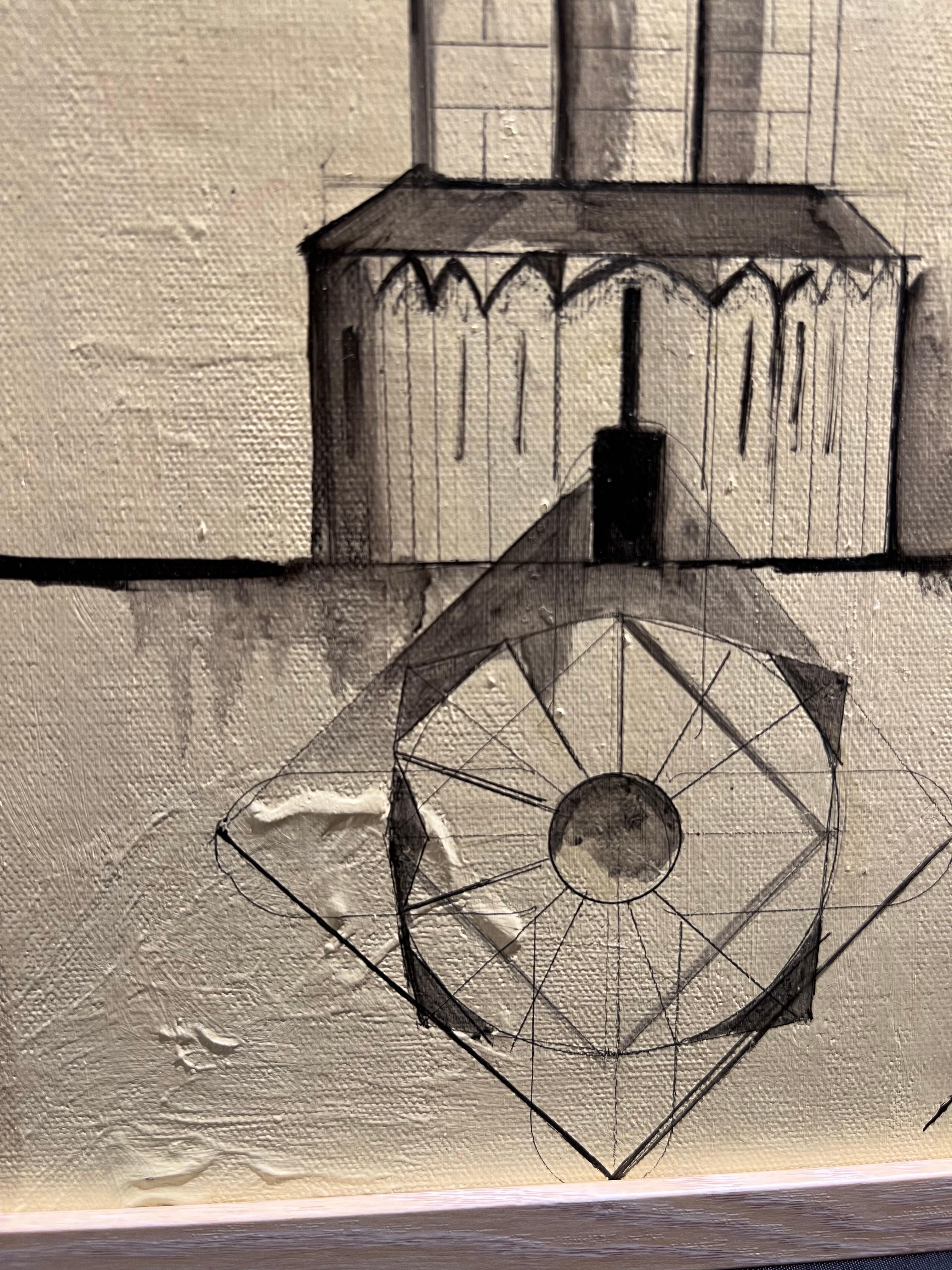 Chiesa, costruzione dell'elevazione e del tamburo - Painting Impressionismo americano di KOKO HOVAGUIMIAN