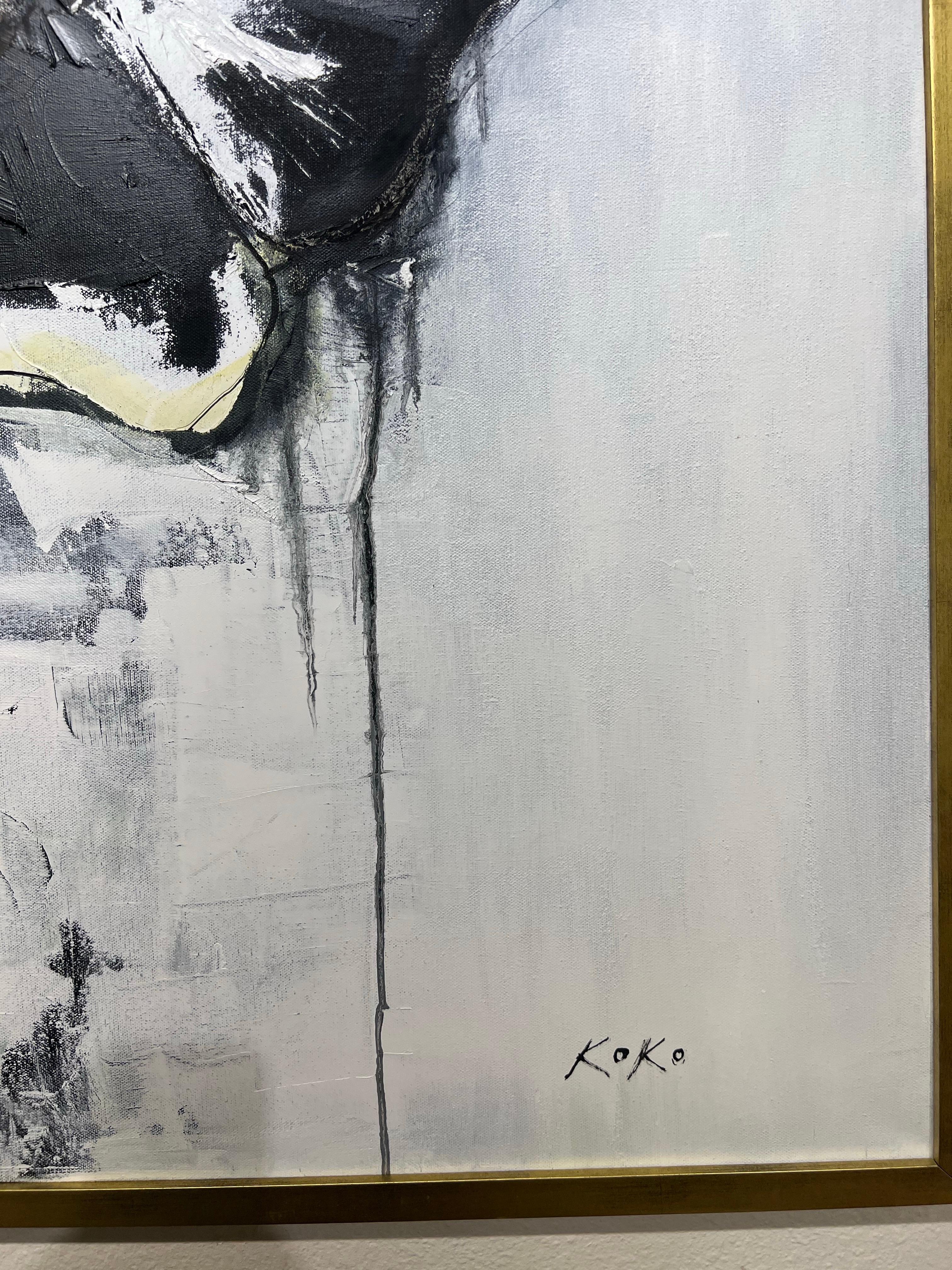 Fiori astratti Pensée, pittura a olio Pensée, fiori Pensée, arte Pensée. in vendita 5