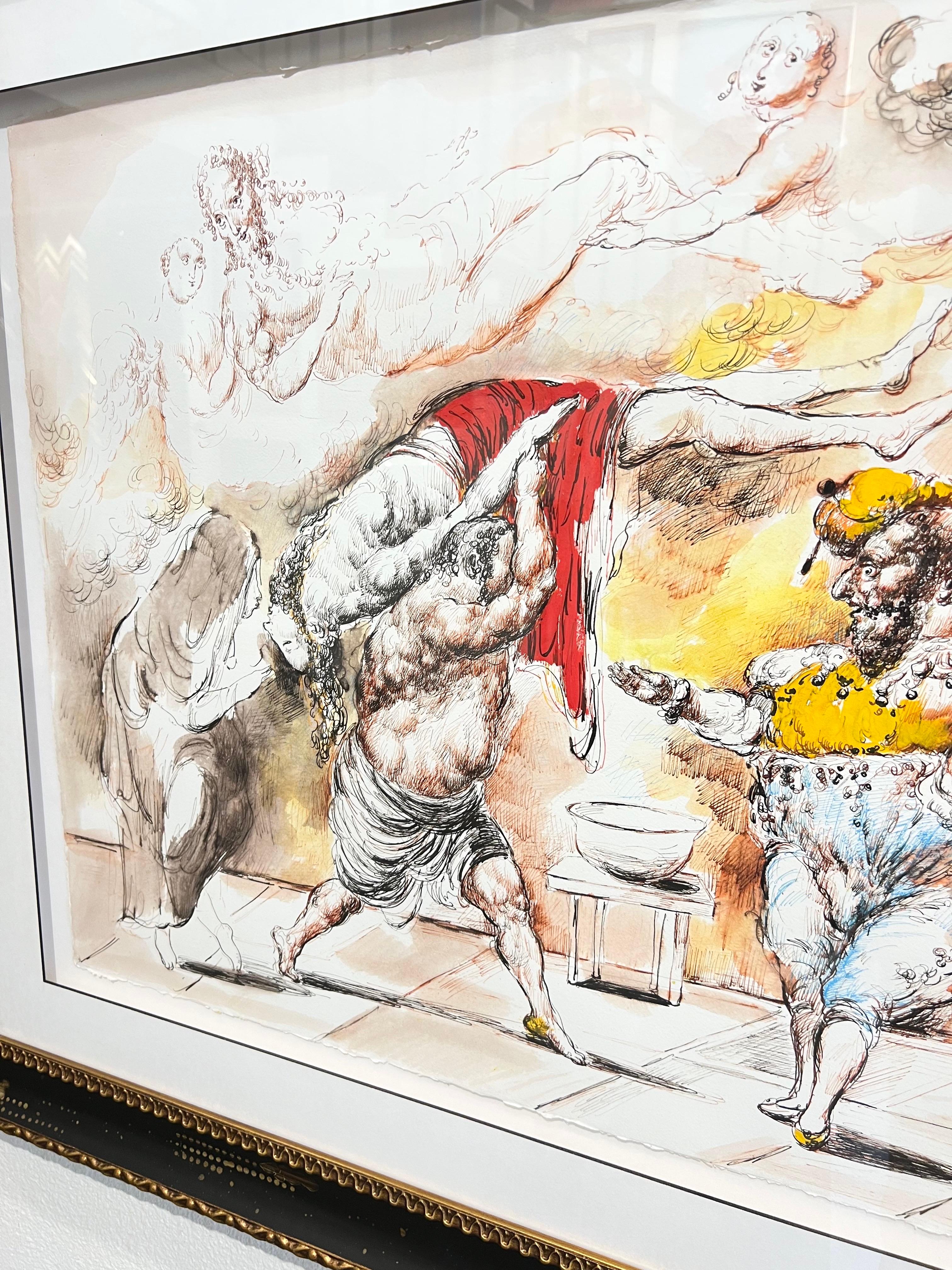 Contemporary drawing , I wash my hands,  Emil Kazaz. For Sale 6