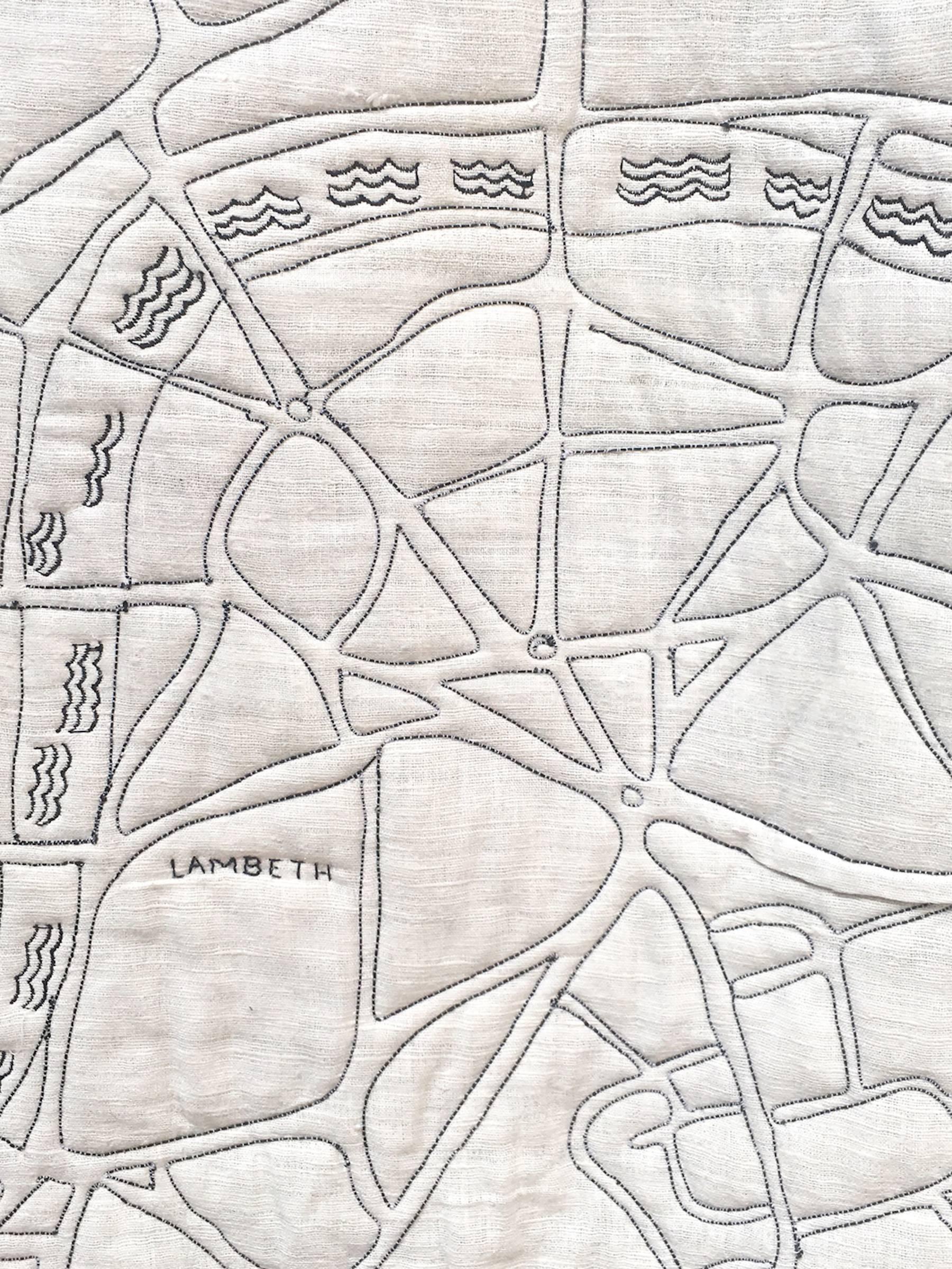 Embroidered Map of London Wall Hanging (custom made) For Sale 2