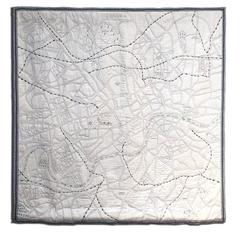 Embroidered Map of London Wall Hanging (custom made)