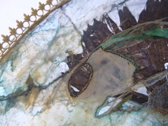 Transfiguration - exquisite fish leather bowl with brass filigree mount and rim