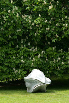 Nicandra Seed Pod - monumental garden sculpture by Anne Curry MRBS