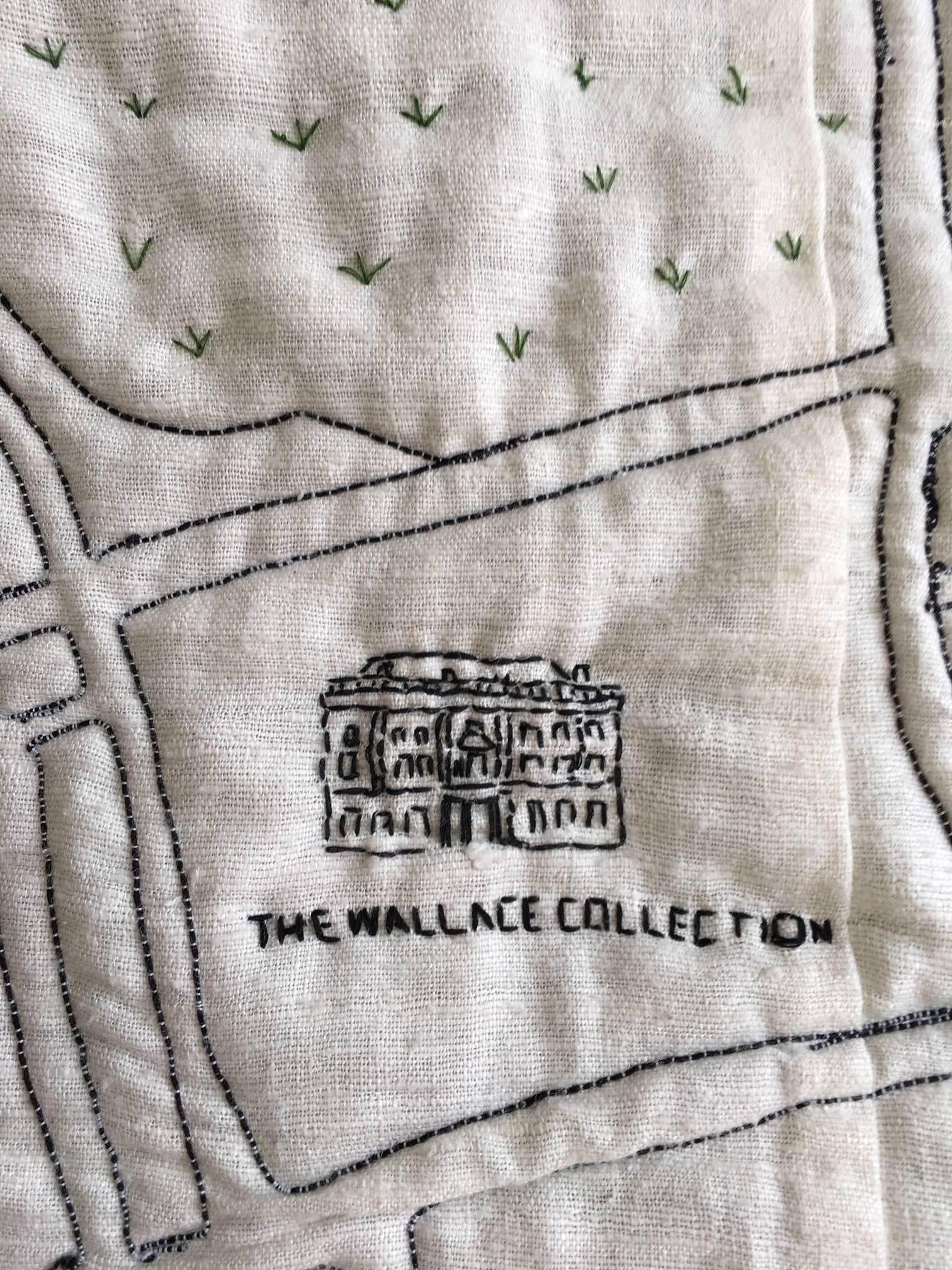 Customisable embroidered textile map: London 2