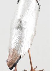 Self-Reliance 2 - LIFE SIZE heron sculpture made of leather and clay