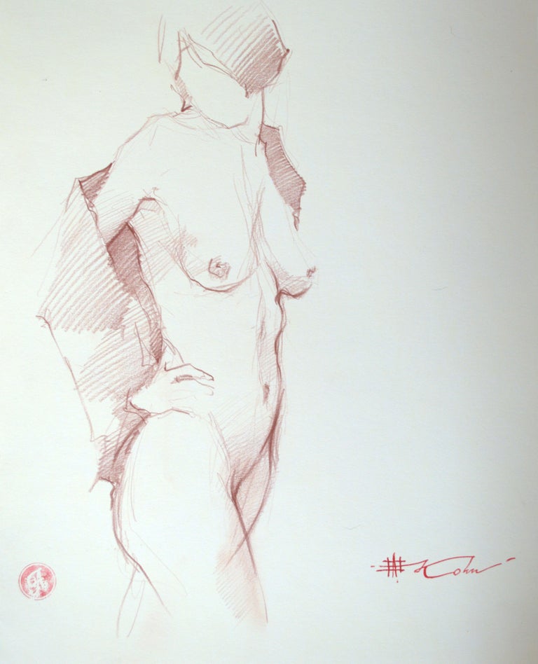 Andre Kohn. "Nude Study" Pencil nude drawing from the artists private collection - Art by Andre Kohn