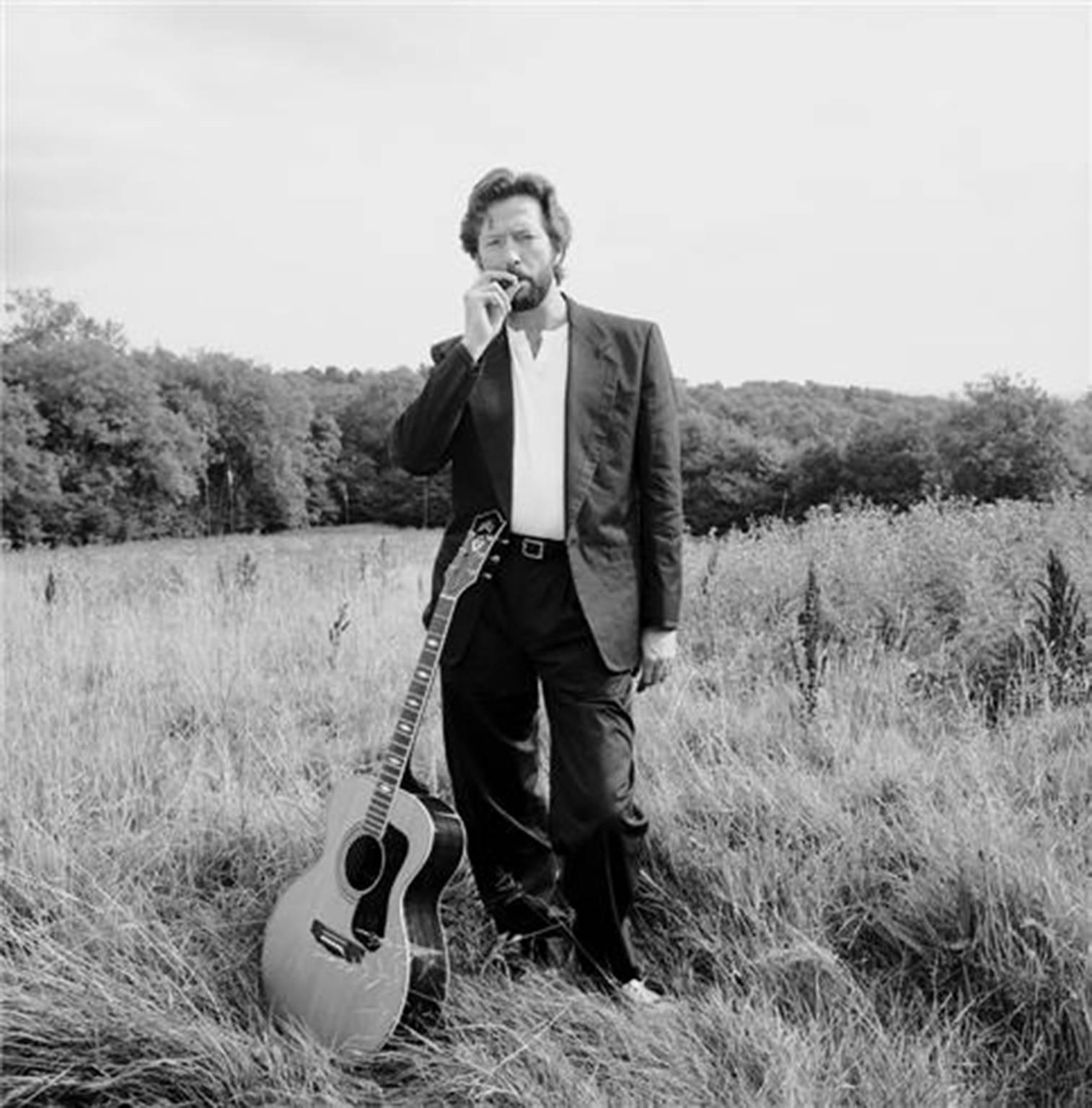 Terry O'Neill Black and White Photograph - Eric Clapton