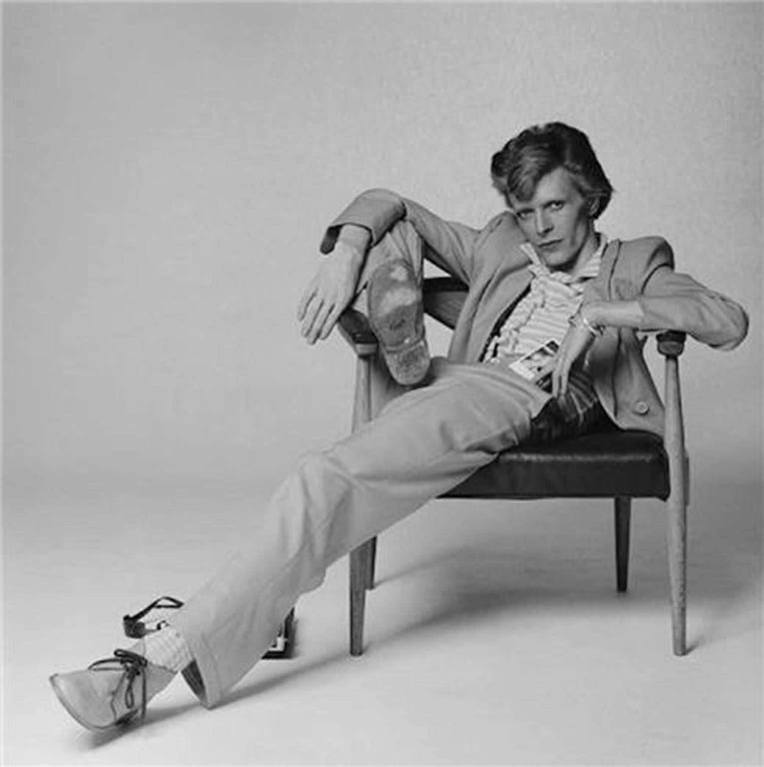 Terry O'Neill Black and White Photograph - David Bowie, 1974