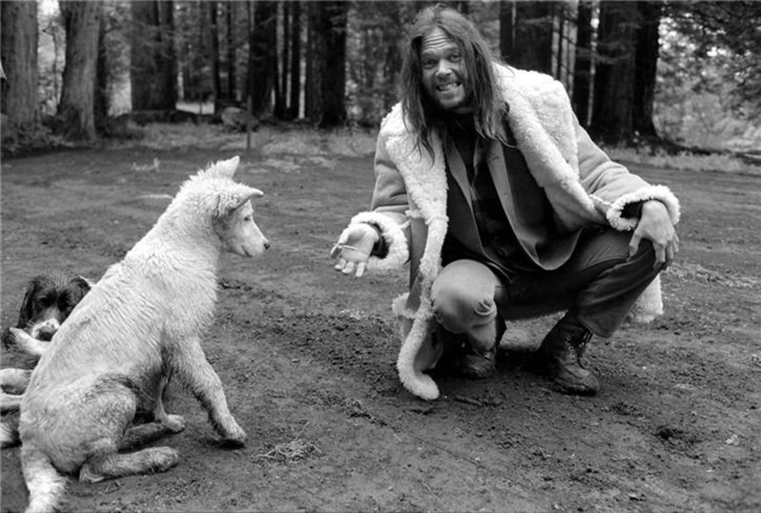 Henry Diltz Black and White Photograph - Neil Young and Harte, 1971
