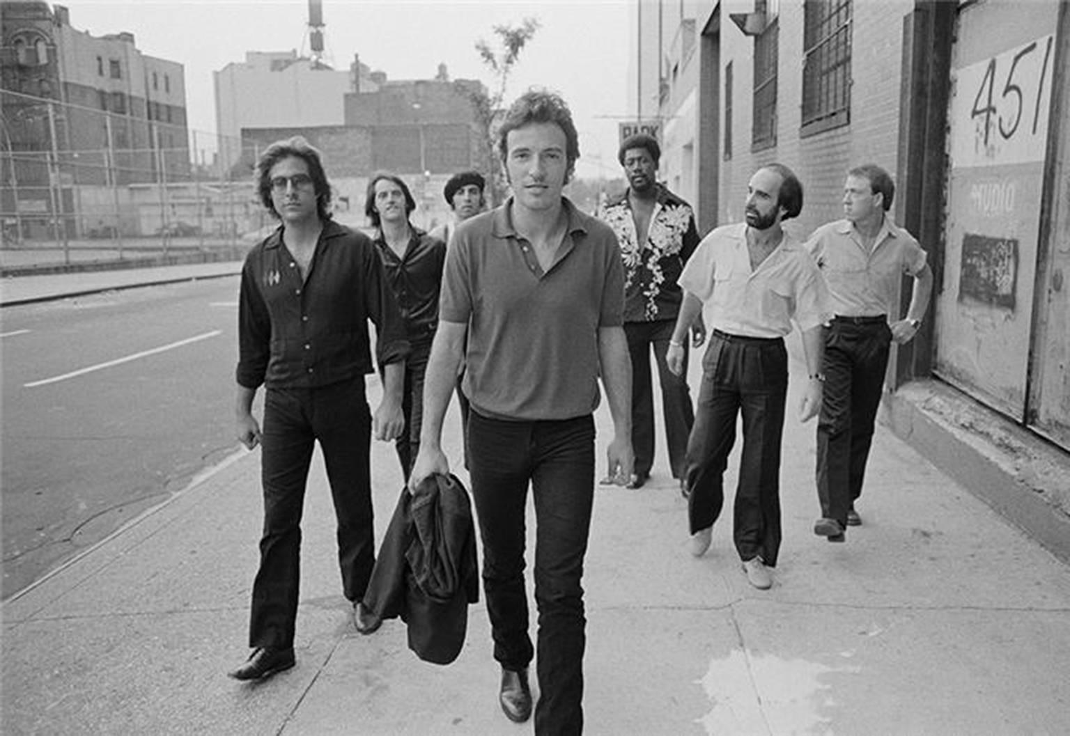 Joel Bernstein Black and White Photograph - Bruce & the E Street Band, “Reservoir Dogs”